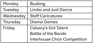 Arts Week Timetable